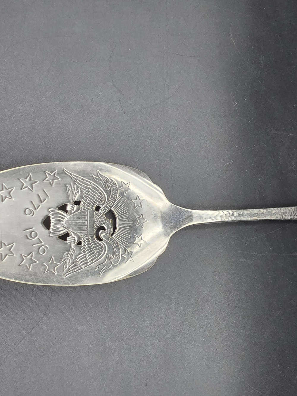 Oneida Silver Tone Commemorative Serving Spoon with Eagle Motif